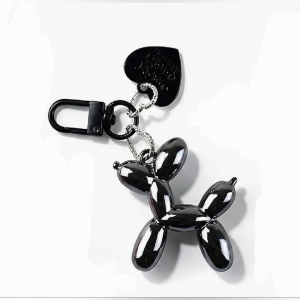 Black Balloon Dog Keychain /Bag Charm In BNIB